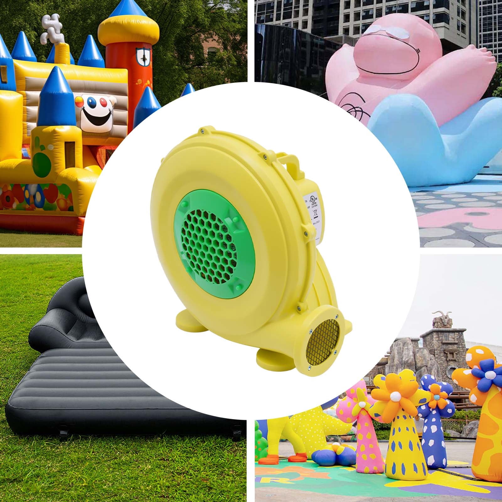450W Electric Inflatable Blower for Outdoor Bounce Houses, Castles, Slides & Tents, Low Noise, IP44 Waterproof, 8.5ft Power Cord, Safe & Durable