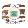 thumbnail image 1 of Pulsera de cuero Unbranded Día Internacional de la paz Negro trenzado M, 1 of 3