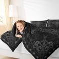 thumbnail image 4 of Erosebridal Baroque Floral Queen Comforter Set,Vintage Gothic Theme Bedding Comforter Set For Men Women,Reversible black,3pcs, 4 of 7
