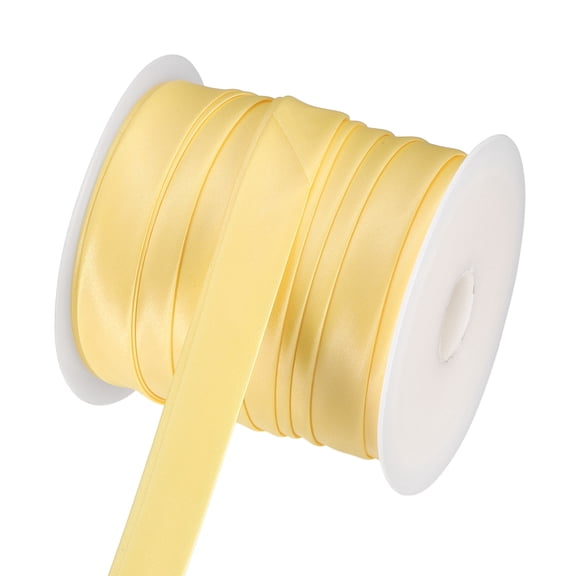 Uxcell Double Fold Bias Tape for Sewing, 3/4 Inch x 25 Yards Satin Bias Binding Tape Continuous Bulk for Quilting Binding Seaming Hemming Fabric Piping DIY Craft, Champagne