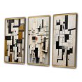 thumbnail image 3 of Designart "Urban Groove Garden Abstract Geometrics V" Modern Geometric Framed Wall Art Set Of 3 - Black Abstract Frame Gallery Set For Office Decor, 3 of 6