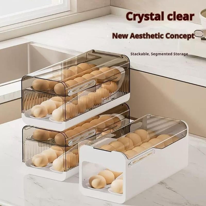 ANXPTIME Practical Plastic Eggs Box Auto Rolling Eggs Dispenser For Refrigerator