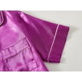thumbnail image 3 of Beezizac Little & Big Girls Pajama Set Size 12 - Bright Pink Satin Silky Cute Summer Shorts Outfit, 3 of 7