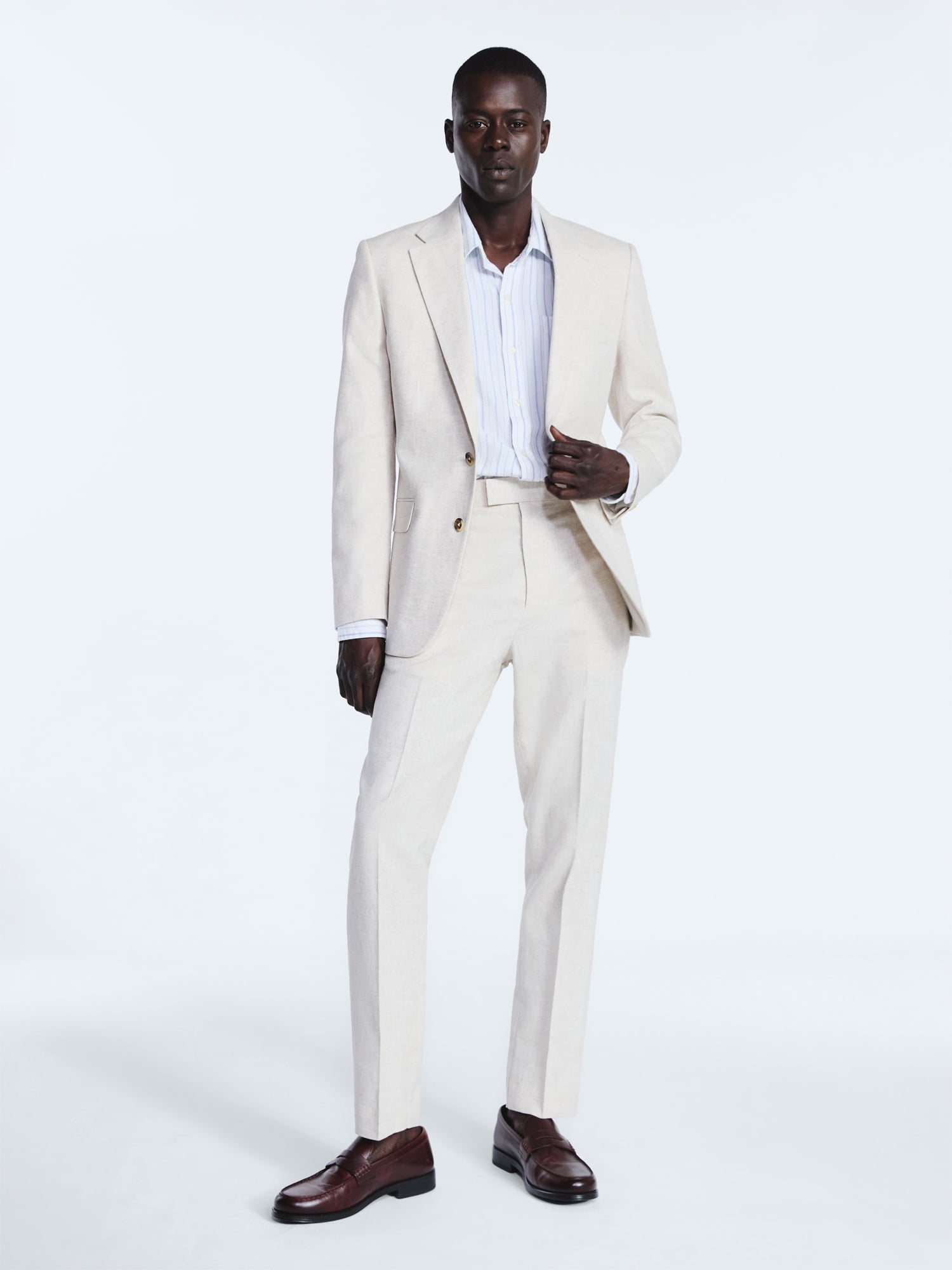 Free Assembly Men's Linen Blend Suiting Pants, Sizes 30x30-44x30