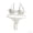 White, variant on Women's Black Lace 2-Piece Underwear Set - Adjustable Strap Bra & Briefs with Floral Pattern