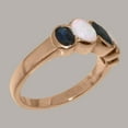 thumbnail image 3 of LBG British Made 9k Rose Gold Ring with Natural Sapphire & Opal Womens Band Ring - 33 size options - Size 7.25, 3 of 5