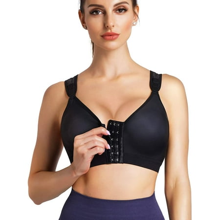 

Junlan Women Post-Surgical Bra Front Closure Wirefree Adjustable Straps