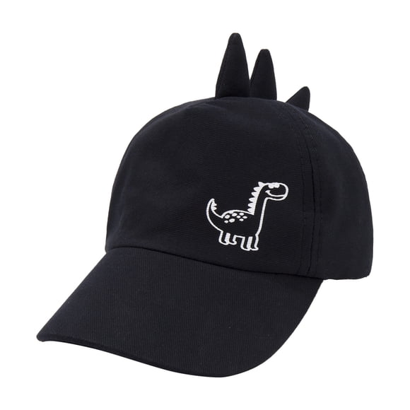 Ketyyh-chn99 Sun Hat for Girls Boys 2024 Summer Fashion Unisex Beach Cap Kids Children's Hat Cartoon Dinosaur Print Children's Baseball Cap Sunscreen Men's And Women's Baseball (Black, One Size)