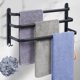 thumbnail image 1 of Toallero montado en la pared para baño, barra de toalla de aluminio de 19 pulgadas para baño de 3 niveles con ganchos, toallero de baño negro resistente al agua y óxido, 1 of 5