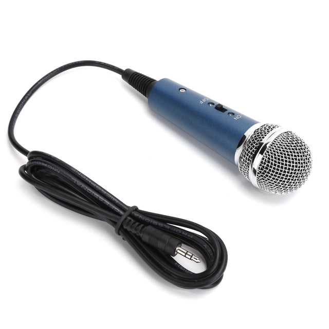 Microphone,, Wear-Resistant 3.5mm Microphone, 3.5mm Audio Adapter for Karaoke for Singing for Recording for Computer Blue