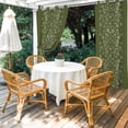 thumbnail image 4 of Outdoor Curtains for Patio Waterproof, Japanese Outdoor Privacy Panels Grommet, Green Rustic Retro Pastoral Floral Leaves Blackout Outside Curtains for Porch/Cabana/Pergola/Gazebo 54"x95", 2 Panels, 4 of 8