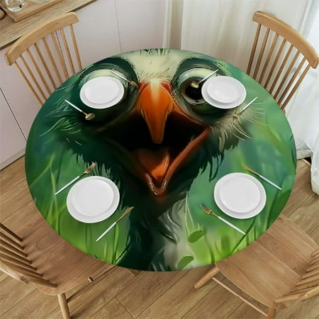 

Patifu Bird Forest Eyes Round Table Cover Stain Resistant Washable Indoor Outdoor Tablecloth Kitchen Dining Wedding Parties Waterproof 100% Polyester Fiber 31-35