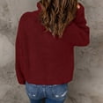 thumbnail image 4 of ManxiVoo Long Sleeve Quarter Zip Turtleneck Pullover Sweater for Women Cozy Comfortable Everyday Wear XXL Size Wine, 4 of 7