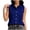 Dark Blue, variant on Womens Sleeveless Button Down Shirts Summer Casual Collared V Neck Blouse Loose Fit Work Tops Work Blouses For Women