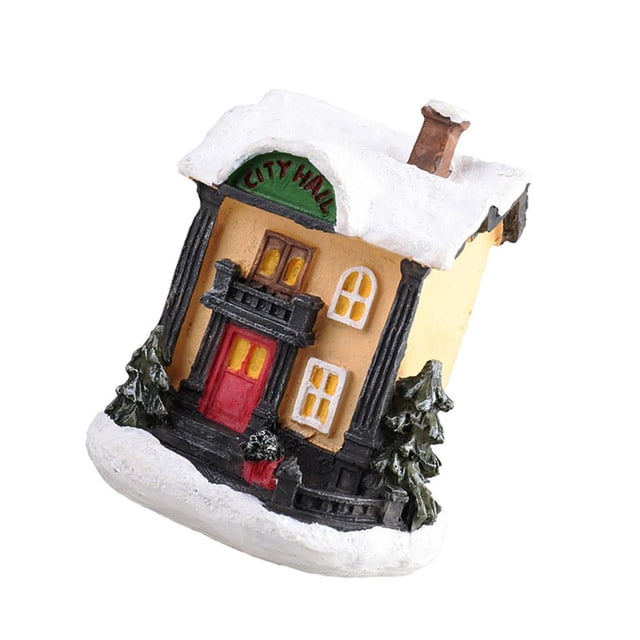 Bearachild Resin Christmas Scene Snow House LED Decoration Desktop Village Set Kits de decoración para fiestas Escribe un