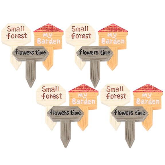 OUNONA 12 Pcs Dollhouse Street Sign Indoor Ornament Micro Landscape Decor