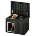 thumbnail image 5 of SSyao Plastic Dog House Outdoor Indoor Dog Kennel with Liftable Roof & Good Black/Gray-Gray, 5 of 11
