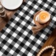 thumbnail image 5 of Abstract Buffalo Checkered Table Runner 36 Inches Long,Kitchen Dining Tablerunners Modern Black White Grid Linen Table Runners Dresser Scarves for Home Dinner Wedding Holiday Party Decor, 5 of 9