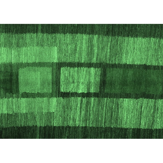 Ahgly Company Indoor Rectangle Abstract Emerald Green Contemporary Area Rugs, 5' x 8'