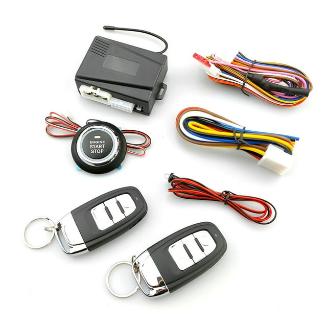 Amdohai Démarreur à Distance 12.0V pour Voiture Entrée Sans Clé PKE Démarreurs de Moteur à Distance Kit de Verrouillage Central avec 2 Contrôleurs à Distance