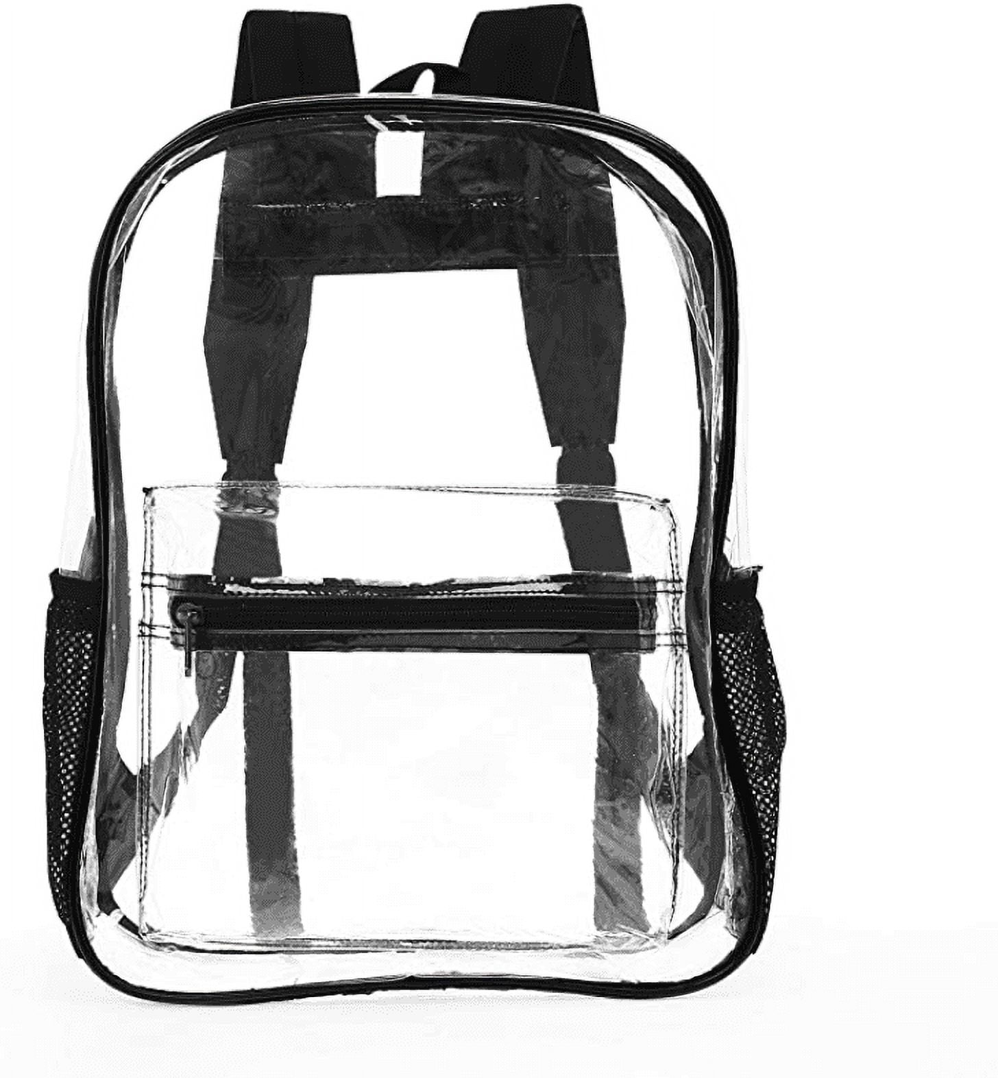 Heavy Duty Clear Backpack – 17L Transparent PVC School Bag, Water-Resistant With Reinforced Straps For Work, Concerts & Sports Events