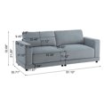 thumbnail image 2 of 81" Modern Square Arm Sofa, Upholstered Couch with Deep Cushions and Wooden Legs for Living Room or Bedroom – Gray, 2 of 7