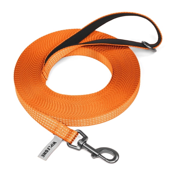 Wolfone 10ft Reflective Dog Leash with Padded Handle for Training Outdoor (Orange)