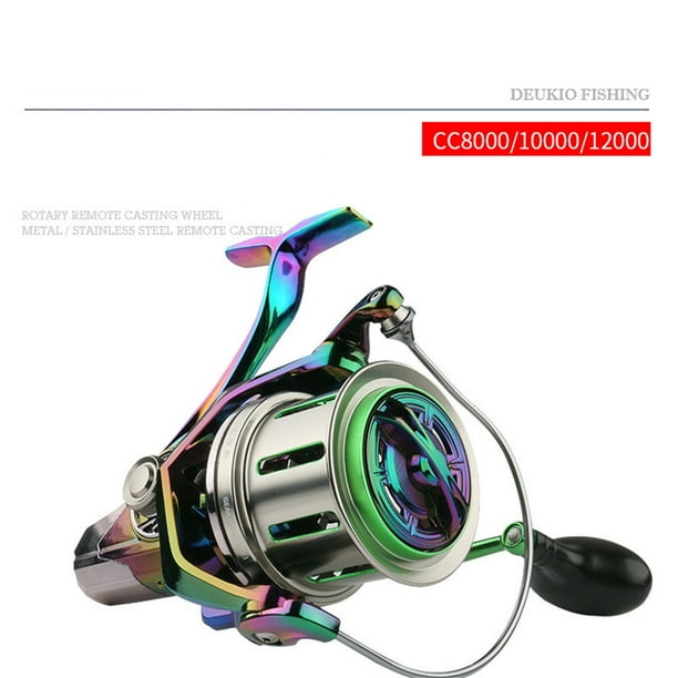 Edtara Cc8000/10000/12000 Fishing Reel Long Shot Stainless Steel Screw-In Seawater-Proof Spinning Reel Colorful Cc8000