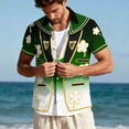 thumbnail image 6 of SGFCWSX St. Patrick's Day Men's Short Sleeve Button Down Shirt Tuxedo Shamrock Print Casual Party Shirt Green Size M, 6 of 9