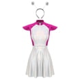 thumbnail image 3 of LiiYii Ensemble de Costume d'Astronaute pour Femmes, Robe Évasée à Manches Courtes avec Cheveux Rose Vif TTG, 3 of 8