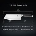 thumbnail image 4 of WILDMOK Meat Cleaver Knife 7.8 Inch, Ultra Sharp Chinese Chef's Knives - Kitchen Chopping Knife, German Steel & Ergonomic Handle for Meat Cutting Vegetable Slicing, 4 of 6