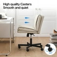 thumbnail image 6 of LEAGOO Criss Cross Chair with Wheels, Genuine Leather Armless Cross Legged Office Chair, Comfy Desk Chair, Modern Swivel Height Adjustable Computer Task Chair, Wide Seat Cute Chair for Home Office, 6 of 21