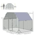 thumbnail image 3 of PawHut Metal Chicken Coop for 4-6 Chickens, Walk In Chicken Run with Roof, 3 of 10