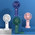 thumbnail image 2 of Ventilador de mano, mini ventilador portátil recargable por USB, pequeño ventilador de bolsillo de 5 velocidades con base rosa, 2 of 5