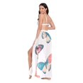 thumbnail image 3 of FORMRS Womens Long Sarong Beach Wrap Semi-Sheer Bikini Skirt Bathing Swimsuit Cover Up, Colorful Butterflies, 3 of 7