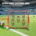 thumbnail image 3 of VEVOR 6 x 6 ft Football Trainer Throwing Net, Training Throwing Target Practice Net with 5 Target Pockets, Knotless Net Includes Bow Frame and Portable Carry Case, Improve QB Throwing Accuracy, Red, 3 of 9