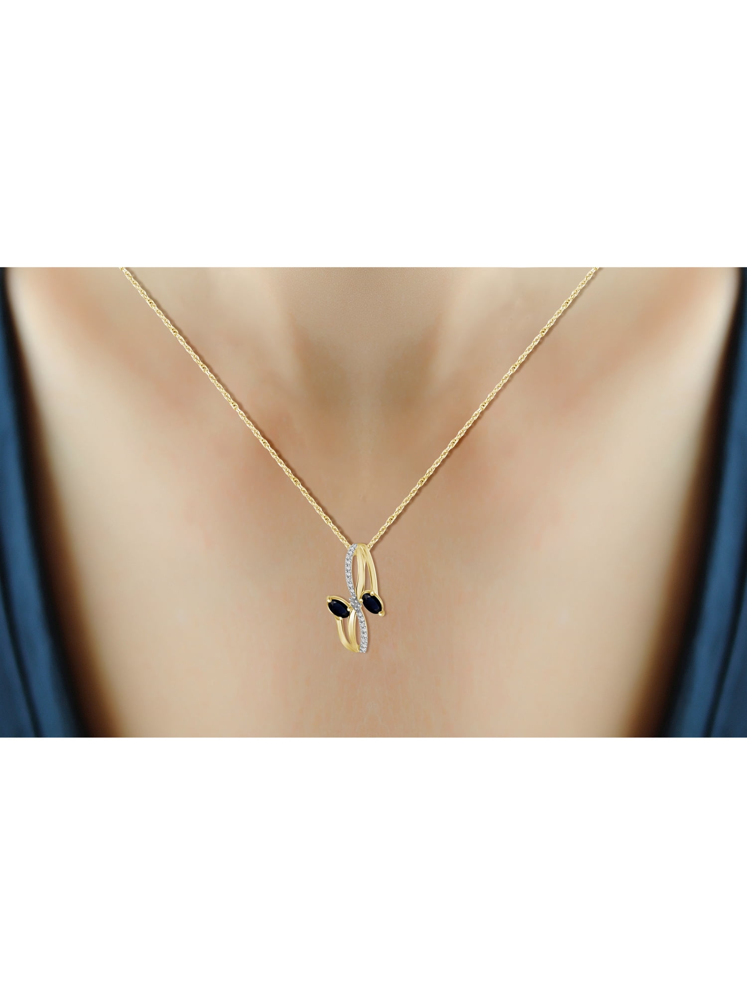 2 1/2 Carat T.G.W. Sapphire And White Diamond Accent 14k Gold Over Silver 3-Piece Jewelry set