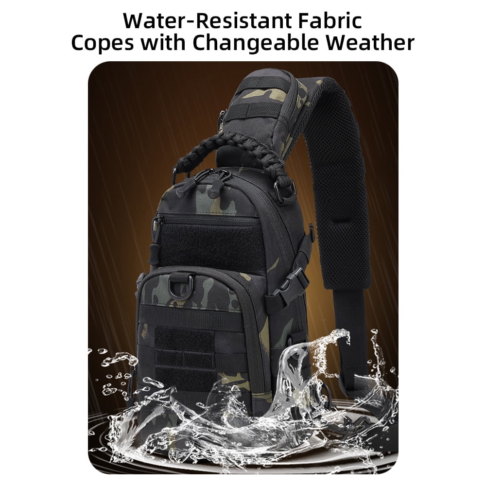 Hiking Backpack Men's Chest Bag Small Sling Bag for Men Crossbody Waterproof & Breathable Compatible with iPad Compartment Bike Bag