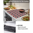 thumbnail image 4 of Stove Top Covers for Electric Stove 31x24 Inches, Red Black White Heat Insulation Fireproof Glass Cooktop Protector, Abstract Geometric Ocean Wave Stripe Countertop Stovetop Cover for Kitchen, 4 of 8