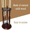 thumbnail image 4 of Revolving Billiard Cue Rack, Pool Stick Holder Floor Stand holds 9 Pool Table Sticks, Made of 100% Solid Wood (Mahogany), 4 of 5