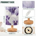 thumbnail image 3 of White and Purple Flowers Table Lamp USB Bedside Desk Nightstand Lamp Printed Gifts Small Lamp Wood Base for Bedroom Living Room Kids Room College Dorm, 3 of 7