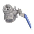 thumbnail image 3 of 3 Way Ball Valve 1in 304 Stainless Steel Female T Type Manual Drive for Water Oil Gas, 3 of 5