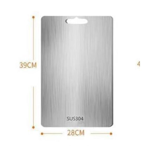 Stainless Steel Cutting Boards, 15.4 x 11.0 x 0.04 in Large Kitchen Board for Meat Vegetables, 304 Food-Safe Robust Cutting Board with Hanging Handle for Kneading Dough, Hygienic