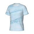 thumbnail image 3 of Rocae Light Blue Marble for Men's Moisture-Wicking Crew Tee - T-Shirt for Sports, Outdoor Activities, and Casual WearSmall, 3 of 9