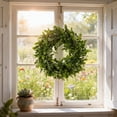 thumbnail image 3 of 15.75 Inch Large Boxwood Wreath For Front Door Window Porch, Artificial Boxwoods Greenery Leaves Outdoor Indoor Wreath For Home Door Farmhouse Wall Decor, Spring Summer All Seasons Green Wreath, 3 of 6