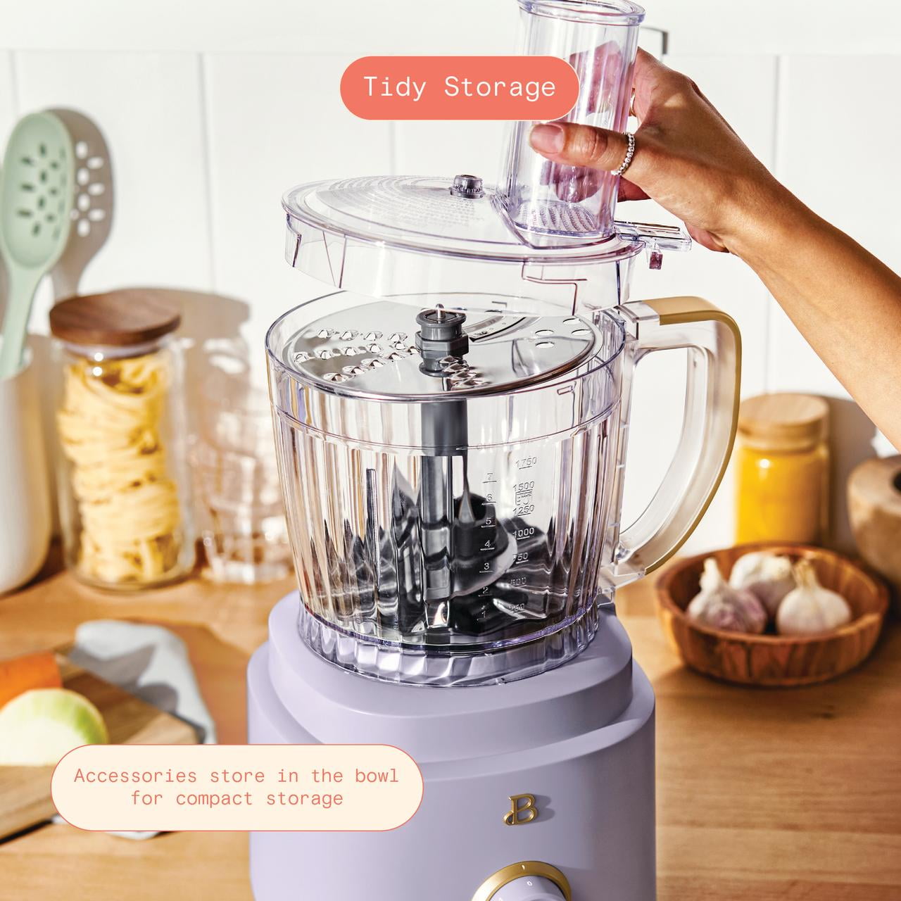 Beautiful 10-Cup Food Processor with Accessories, Lavender by Drew Barrymore