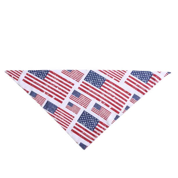 Toalla Tipo Bandana para La Saliva de Mascotas, Ideal para Perros y Gatos | Pañuelo Triangular Rojo, Blanco y Azul con El Día de La Independencia | Tejido de Poliéster Absorbente | Mantiene a Las Mas