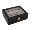 10 Grids Wood Wrist Watch Display Case Jewelry Accessories Storage Holder Glass Window Box Organizer Brithday Gifts