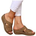 thumbnail image 2 of Orthopedic Wedge Sandals for Women Summer Dressy Casual High Wedges Slip on Sandals Open Toe Platform Walking Shoes Beach Sandals for Woman, 2 of 4