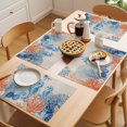 thumbnail image 5 of Blue Red Seahorse Coastal Placemats Set of 12 Farmhouse Beach Coral Nautical Place Mats Indoor Wipeable Table Mats Washable Dining Table Placemats for Kitchen Holiday Party Home Decor 13x19 Inch, 5 of 9